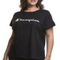 Camiseta feminina clássica Champion com logotipo preto, tamanho 3X