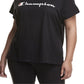 Camiseta feminina clássica Champion com logotipo preto, tamanho 3X