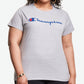 Camiseta feminina Champion Classic Graphic manga curta cinza tamanho 3X