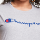 Camiseta feminina Champion Classic Graphic manga curta cinza tamanho 3X