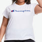 Camiseta feminina Champion Classic Logo Graphic, branca, tamanho 3X