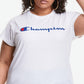 Camiseta feminina Champion Classic Logo Graphic, branca, tamanho 4X