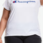 Camiseta feminina Champion Classic Logo Graphic, branca, tamanho 4X
