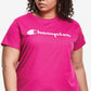 Camiseta feminina Champion Classic Logo Graphic Rosa Tamanho 3X
