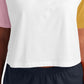 Camiseta feminina Champion Cropped Colorblocked Branca Tamanho Médio
