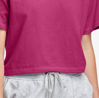 Champion Women's Cotton Cropped T-Shirt Pink Size X-Small