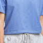 Camiseta feminina Champion com gola redonda, azul, tamanho X-S