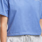 Blusa cropped de algodão feminina Champion, azul, tamanho X-G