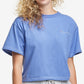 Blusa cropped de algodão feminina Champion, azul, tamanho X-G