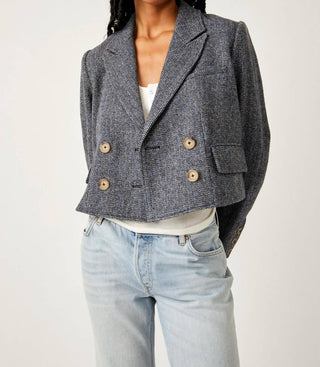 Free People - Blazer curto trespassado Heritage