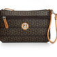 Bolsa de pulso feminina Giani Bernini Block Signature marrom tamanho regular