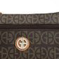 Bolsa de pulso feminina Giani Bernini Block Signature marrom tamanho regular
