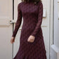 Mima Rosso - Velvet Print Mesh Dress