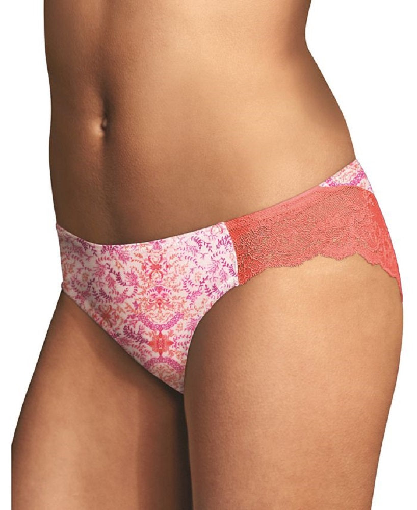 Maidenform Comfort Devotion Tanga com renda nas costas, roupa íntima feminina, rosa, tamanho 6