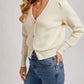 Bluivy - Women's Button Down V Neck Cardigan