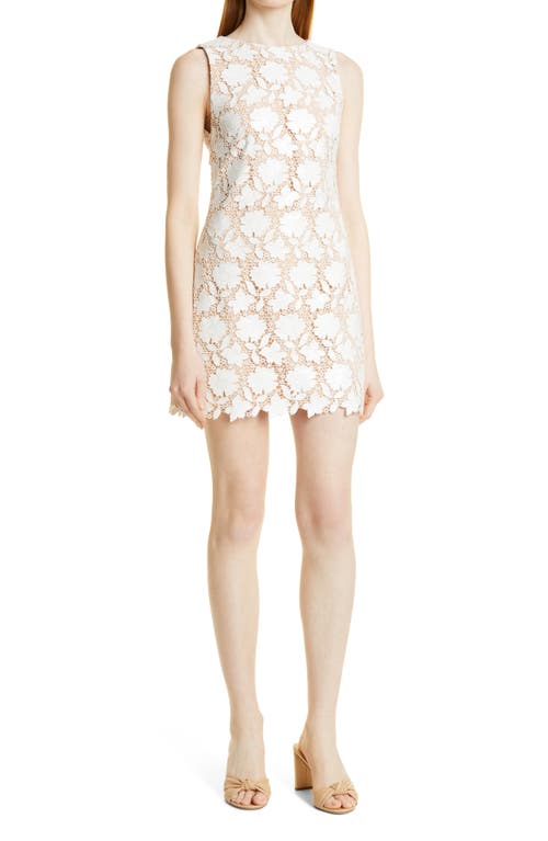 Alice + Olivia Floral Lace Sleeveless Shift Minidress Off White Size 2