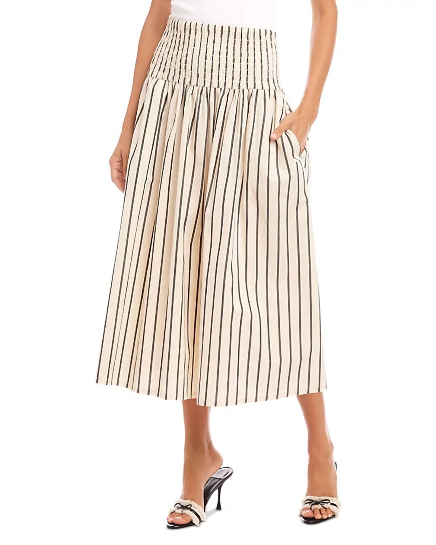 Fifteen Twenty - Rhea Stripe Midi Skirt