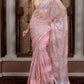 Zaalima Fashion - Organza Saree With Sequin & Floral Embroidery