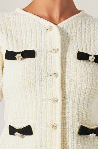 Astr - Cardigan Averie com Laço Contrastado