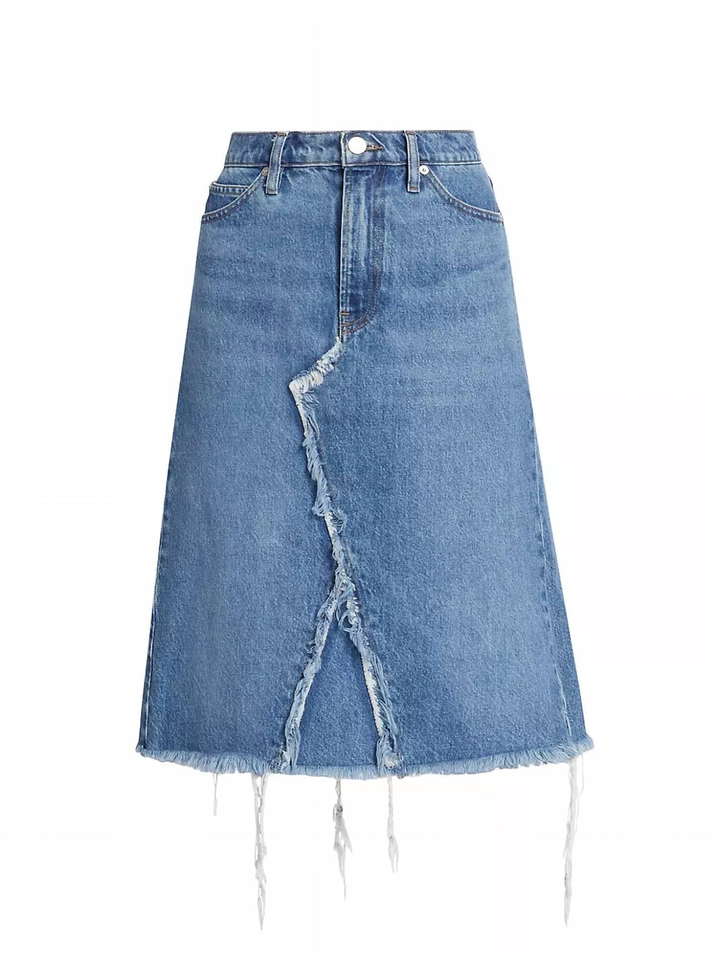 Frame - Deconstructed Denim Midi Skirt