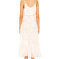 1.State - Pleated Dotted Print Midi Accordion Wrap Dress