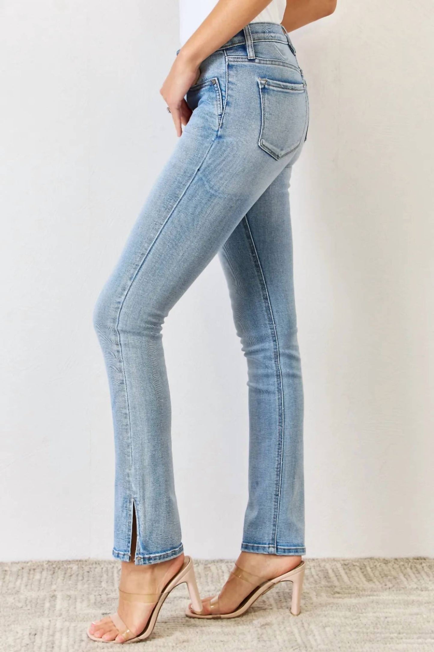 Trendsi - Women's Kancan Full Size Mid Rise Y2k Slit Bootcut Jeans