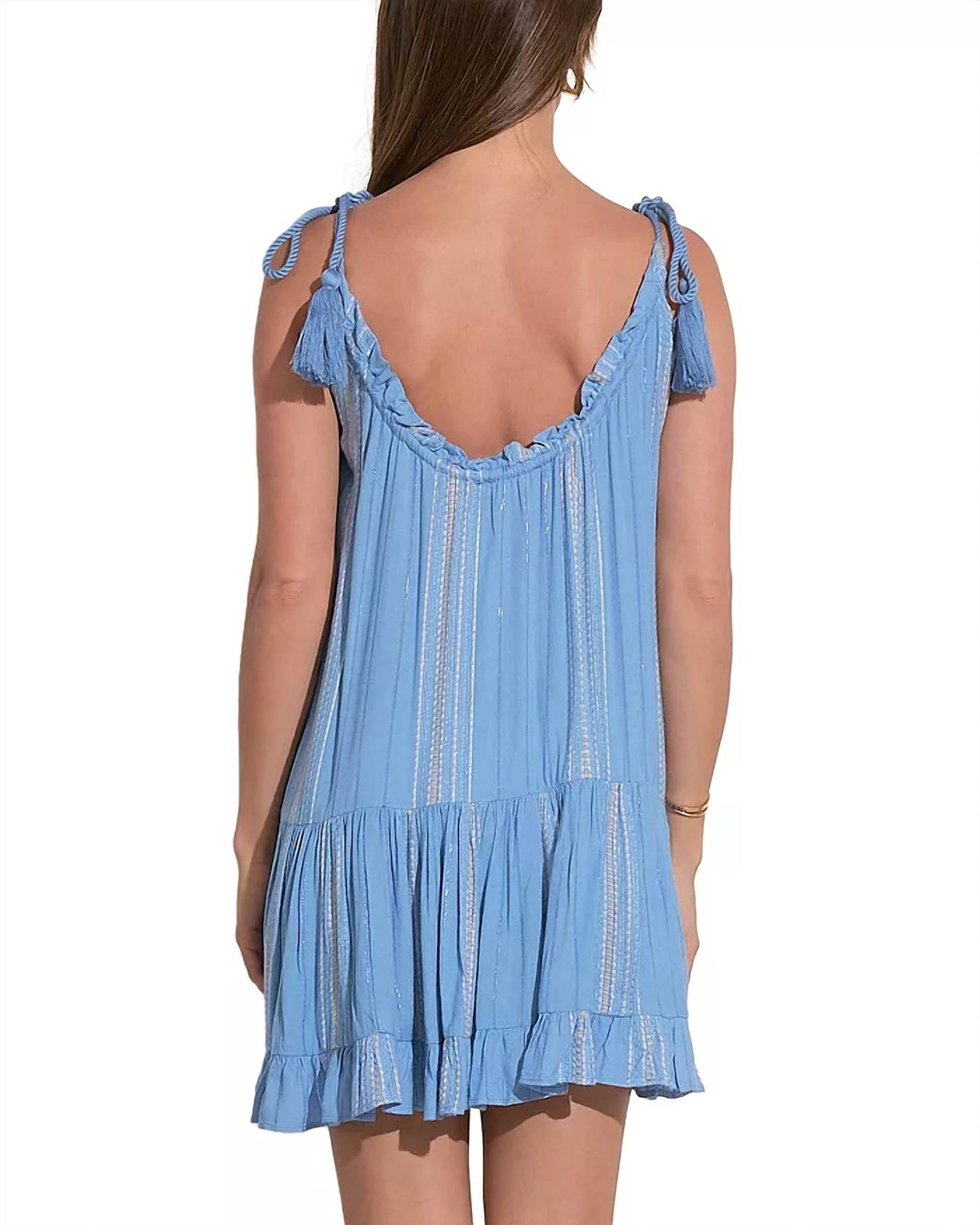 Elan - Tie Strap Mini Swim Cover-Up Dress