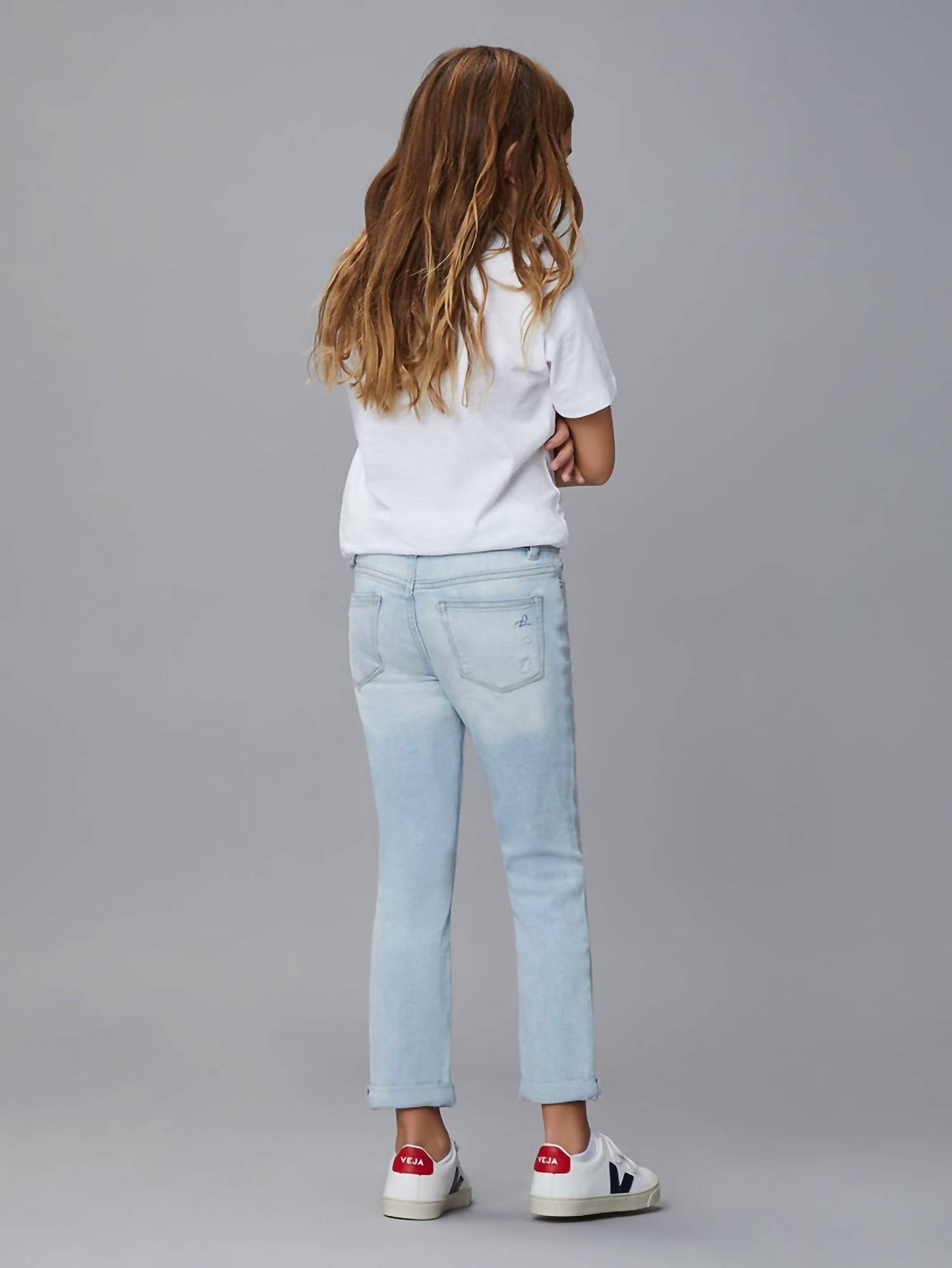 Dl1961 - Kids' - Harper Distressed Boyfriend Straight Jean