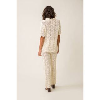 Line And Dot - Poppie Short Sleeve Crochet Blouse