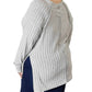 Basic Bae - Chic Ribbed Round Neck Slit Tee