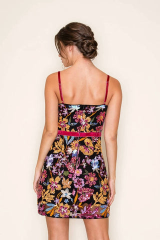 B.Right - Embroidery Sequin Mini Dress