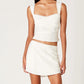 Nia - Sleeveless Lace Trim Tie Back Top