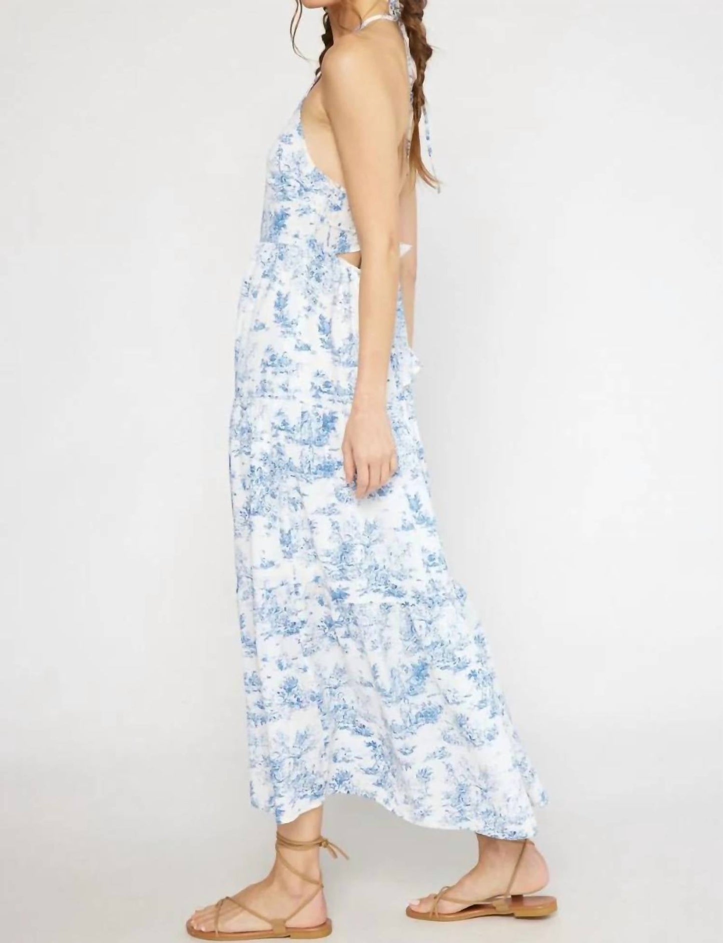 Entro - Toile Print Tie Back Midi Dress