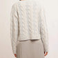Free People - WASHED CABLE V NECK SWEATER