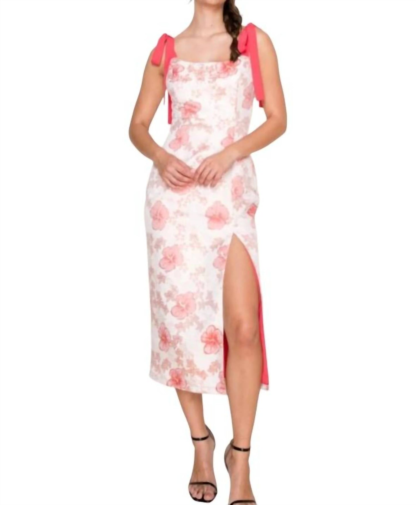 B.Right - Aimee Coral Midi Dress
