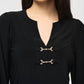 Joseph Ribkoff - V-neck Puff Sleeve Flared Top