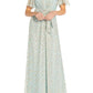 Adrianna Papell - Flutter Short Sleeves Long Chiffon Dress