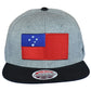 Zephyr Samoa Island Country Gray Black Flat Bill Snapback Adjustable Hat Cap