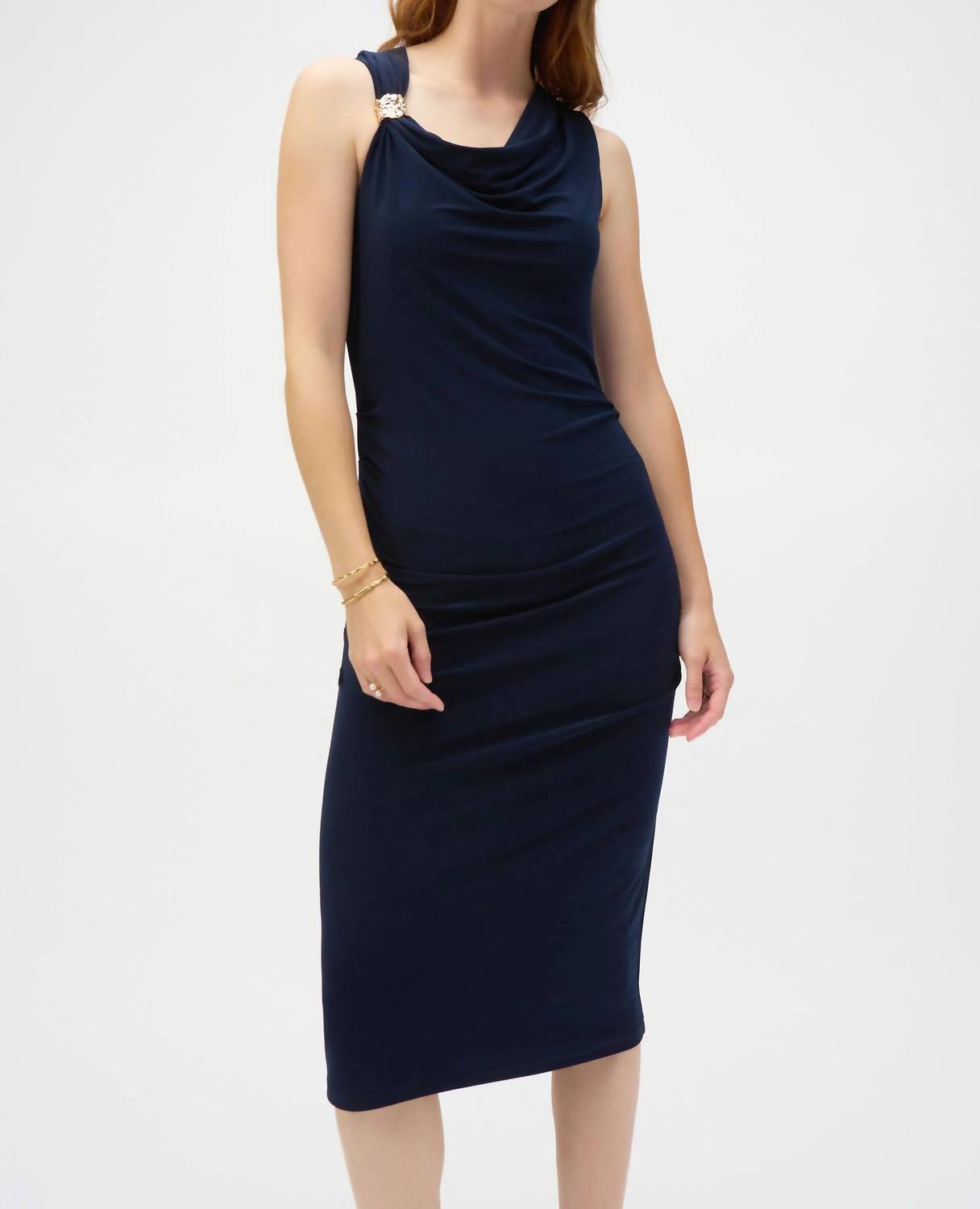 Joseph Ribkoff - Draped Neck Sleeveless Sheath Dress