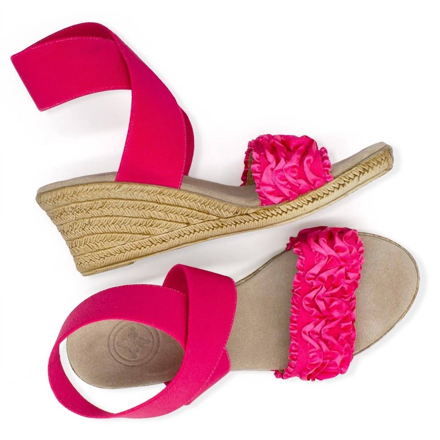 Charleston Shoe Co. - Carolina Satin Ruffle Wedge Sandal