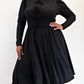The Curve La - Plus Size Glitter Knit Flare Dress With Bow Details