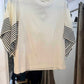 Elliott Lauren - Women Stripe Silk Sleeves Tee