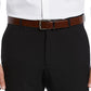 Cinto masculino Perry Ellis de couro reversível com costura de penas, preto, tamanho 36