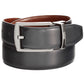 Cinto masculino Perry Ellis de couro reversível com costura de penas, preto, tamanho 36