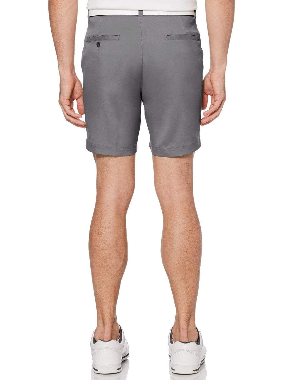 Shorts de golfe masculino PGA TOUR com frente lisa, cinza, tamanho 42