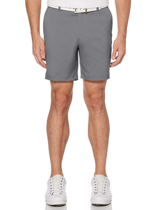Shorts de golfe masculino PGA TOUR com frente lisa, cinza, tamanho 42