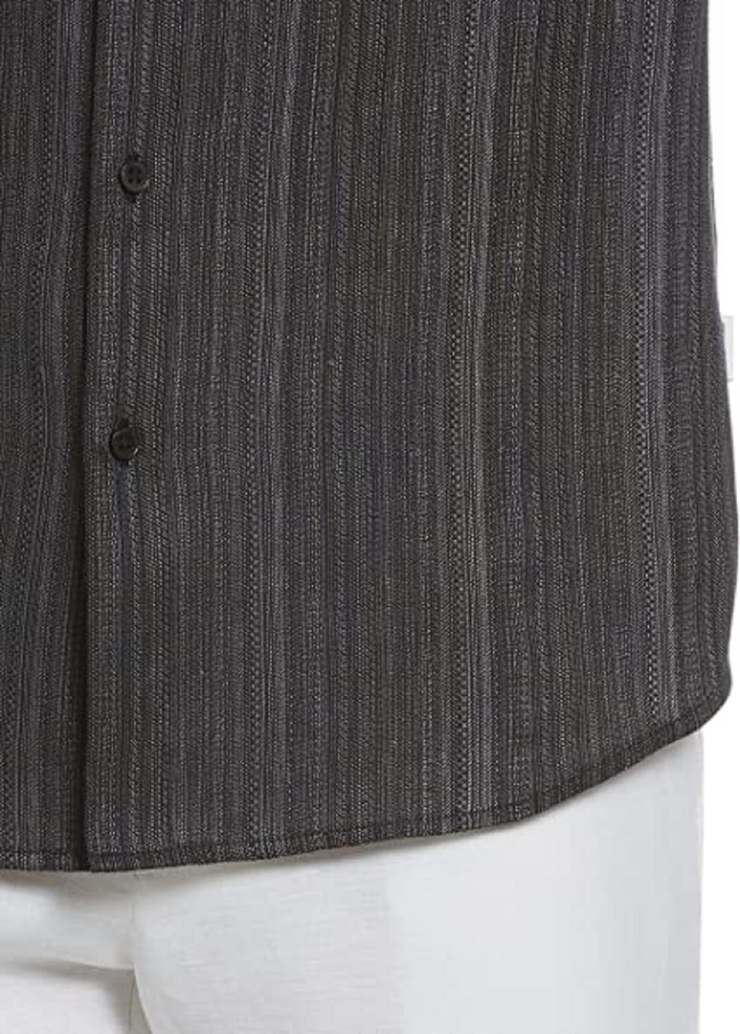 Camisa de linho sólida masculina Cubavera cinza tamanho X-G