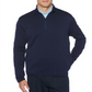 PGA TOUR Suéter Masculino com Zíper de 1/4 de Gola Alta, Azul, Tamanho Médio