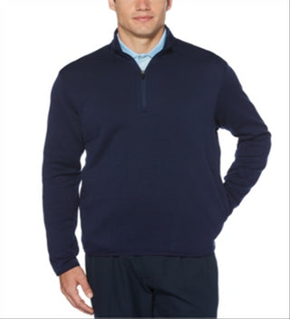 PGA TOUR Suéter Masculino com Zíper de 1/4 de Gola Alta, Azul, Tamanho Médio