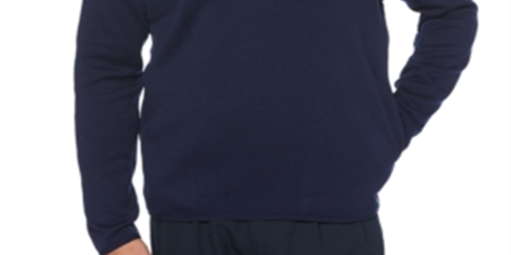PGA TOUR Suéter Masculino com Zíper de 1/4 de Gola Alta, Azul, Tamanho Médio